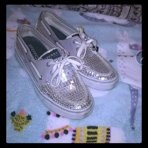 Silver sequin Sperry's